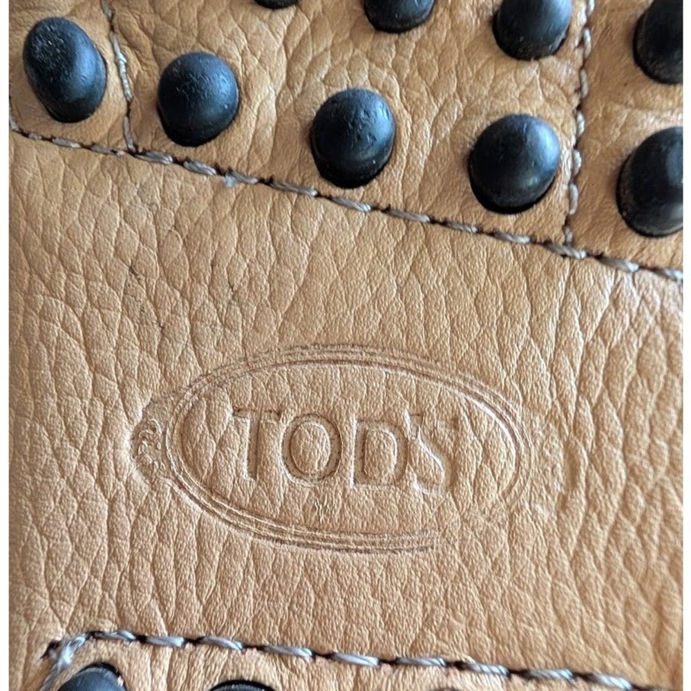 Tods Gommino Tan Pebbled Leather Mule Loafers Italian 3326-37 Womens 37 - Picture 9 of 9